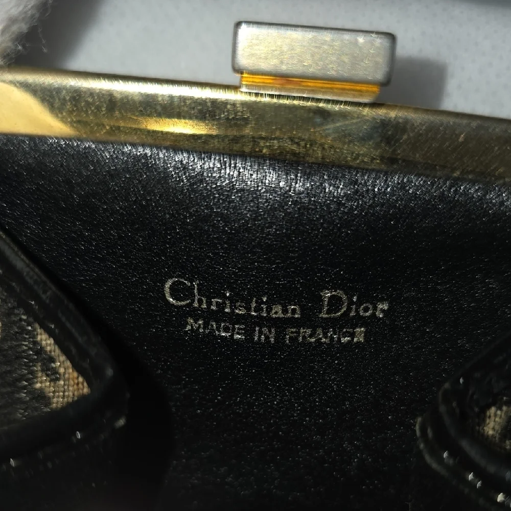 Dior Black and Gold Patterned Wallet